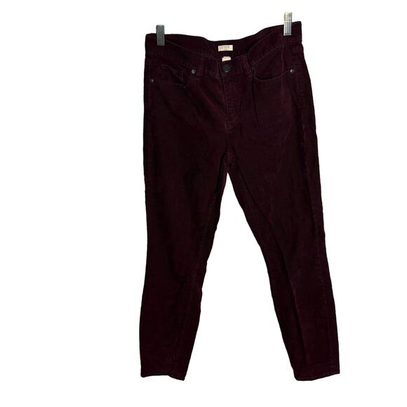 Jcrew stretch burgundy corduroy women’s pants size 28￼ - Picture 1 of 7